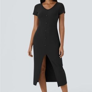 HALARA Size XS Black Midi Dress